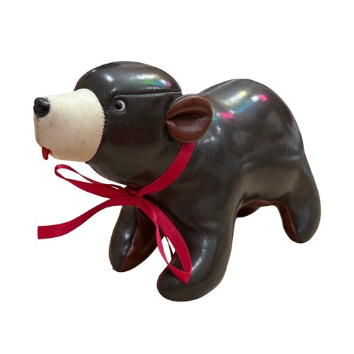 Vintage leather bear - leather,