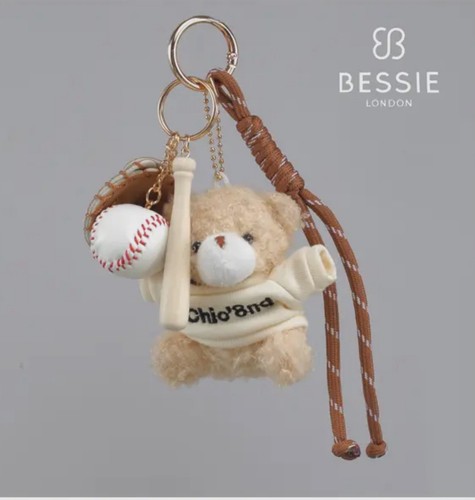 Soft plush bear baseball