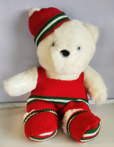 Vtg holiday bear plush stuffed - vtg,