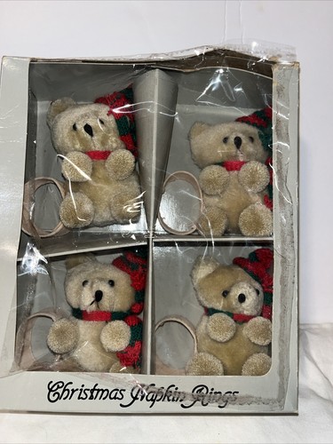 Napkin rings stuffed teddy - napkin,